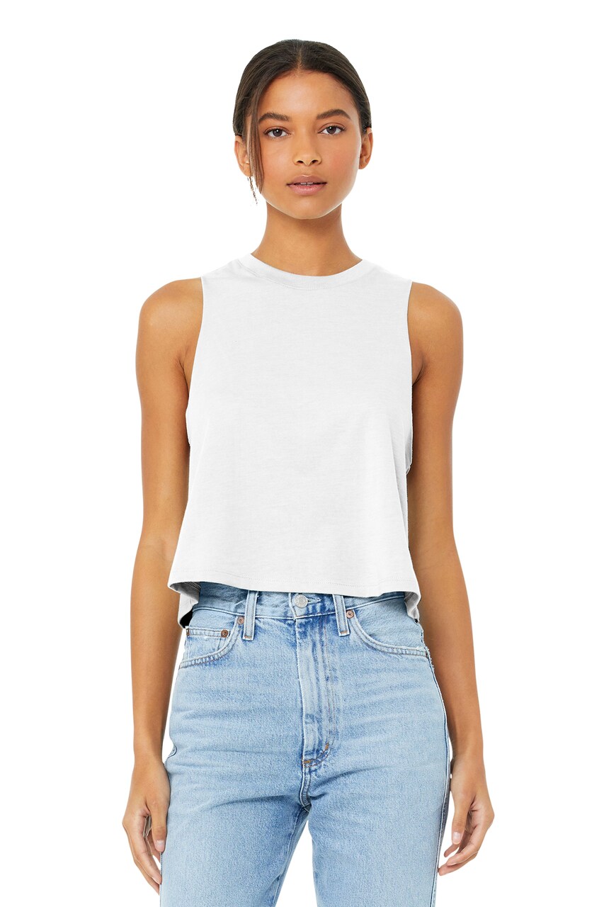 BELLA+CANVAS Racerback Crop Top for Women Gym Wear, Workout, Yoga & Casual Sleeveless Street Style Tank